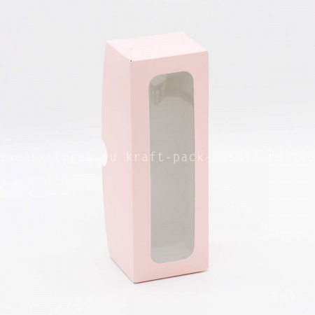  Коробка 20х7х6 см с окном, розовая (2)/ под заказ
