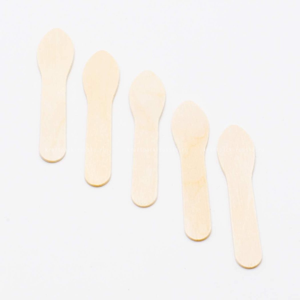 Палочка-ложка деревянная для мороженого 7,5х1,7 см (5)