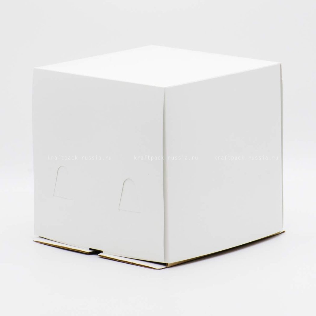 Коробка для торта 25х25х21 см, белая (2)