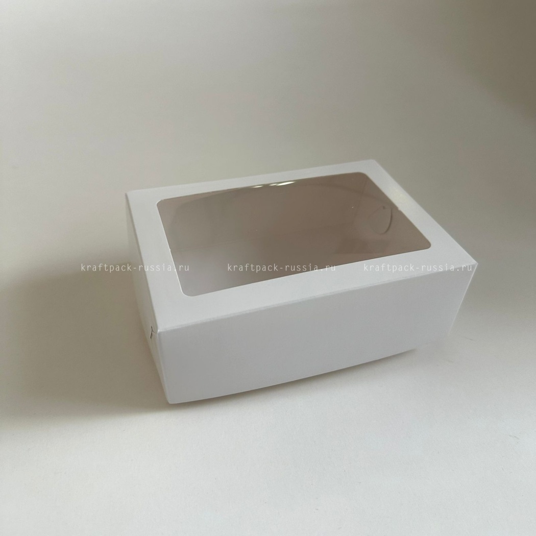 KRAFTPACK Коробка универсальная 15,5х11х5,5 см с окном, белая (2)