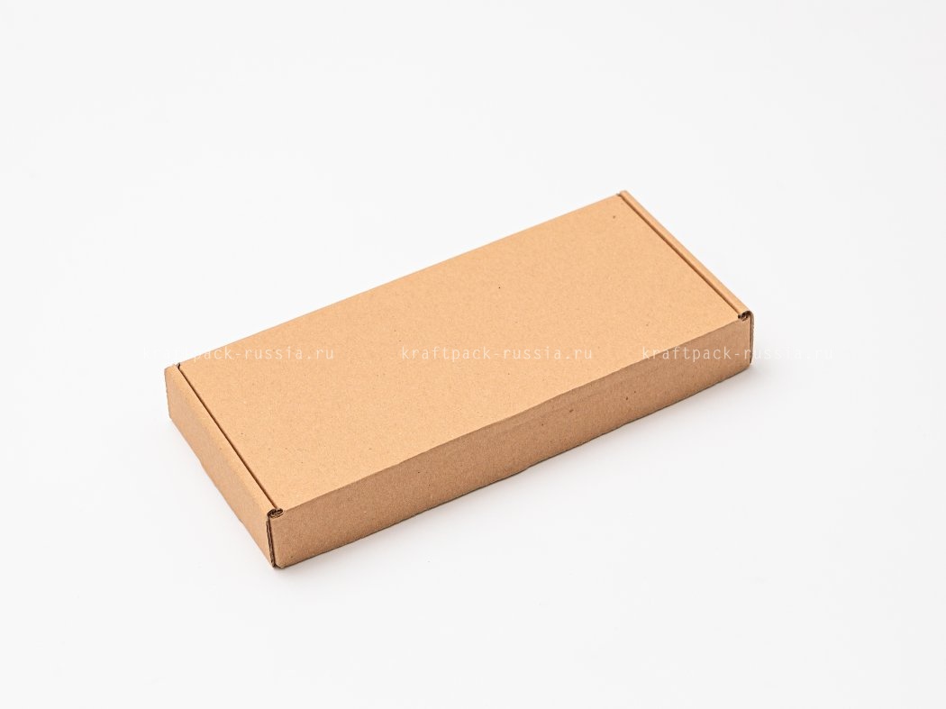 Коробка из микрогофрокартона 20х9х2,5 см, крафт (2)