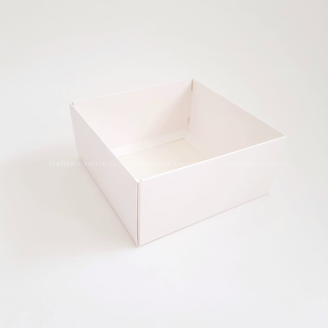 KRAFTPACK Дно к коробке 12х12х5,5 см с двойным бортиком, белое (2)