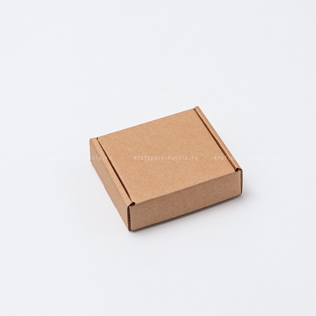 KRAFTPACK Коробка универсальная из микрогофрокартона 9х8,5х2,5 см, крафт (2)