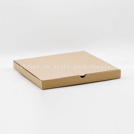 Коробка для пиццы и пирога из микрогофрокартона 33х33х4 см, крафт (2)