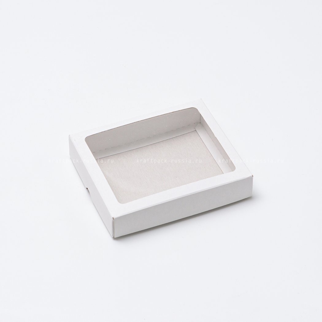 KRAFTPACK Коробка универсальная 13х11х2,5 см с окном, хром-эрзац (2) 