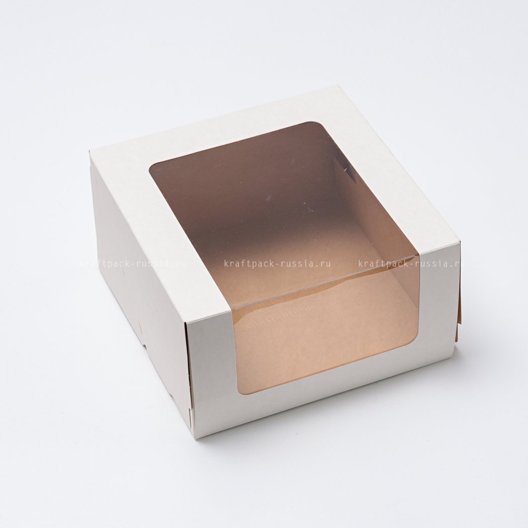 Коробка для торта 18х18х10 см, белая (2)
