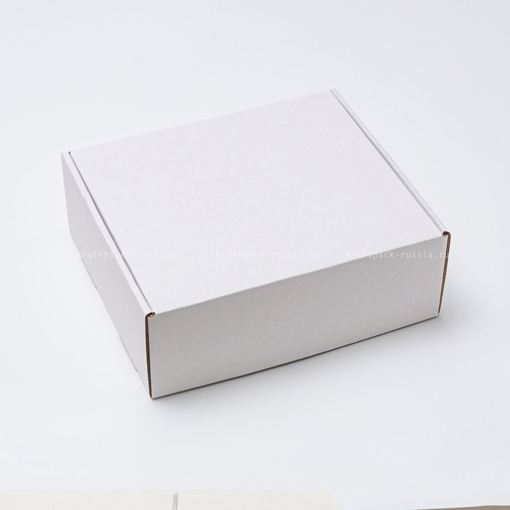 KRAFTPACK Коробка универсальная из микрогофрокартона 24х20х8,5 см, белая (2)
