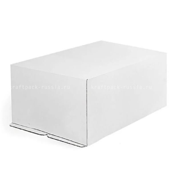 Коробка для торта из микрогофрокартона 60х40х21 см, белая (2)