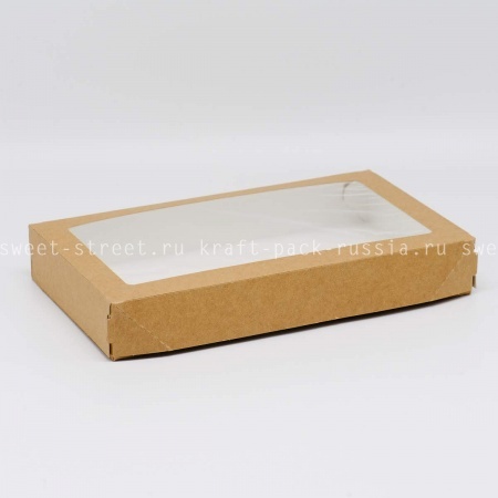 Коробка универсальная 26х15х4см с окном, крафт - Tabox PRO 1450 (5)
