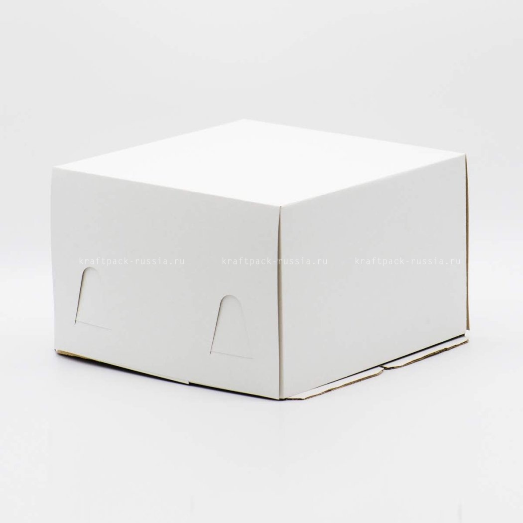 Коробка для торта 25х25х15 см, белая (2)