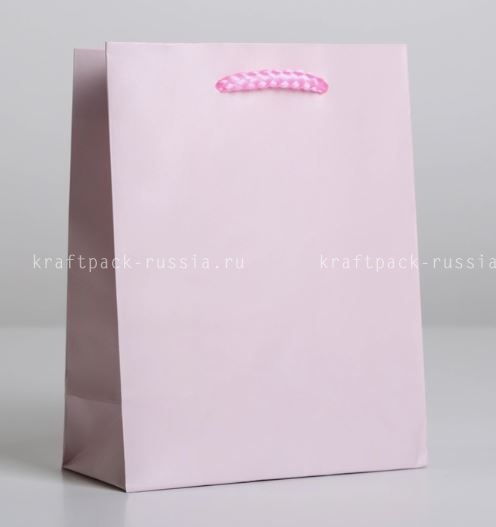 Пакет подарочный 12х15х5,5 ламинированный, розовый