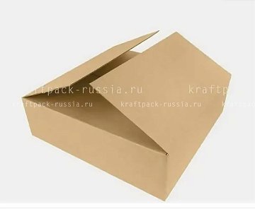 РАСПРОДАЖА Коробка 4-х клапанная из гофрокартона 27,5х27,5х9,5 см, крафт (2)