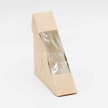 Упаковка для сэндвичей 13х13х4 см, крафт - Sandwich 40 (4)