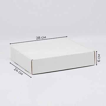 KRAFTPACK Коробка из микрогофрокартона 28х24х6 см, белая (2)