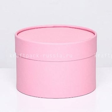Коробка подарочная круглая 16х11 Розовая (2) 