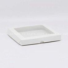 Коробка 20х20х2,5 см с окном, белая (2)