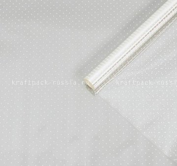 Упаковочная бумага в рулоне Прозрачная с белыми точками, 40 мкм, 7 м