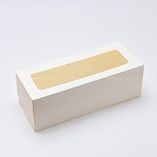 Коробка 30х12х10 см с окном, белая - Cake Roll 1 W W (2)