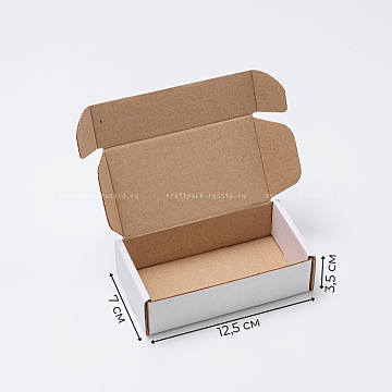 KRAFTPACK Коробка из микрогофрокартона 12,5х7х3,5 см, белая (2)