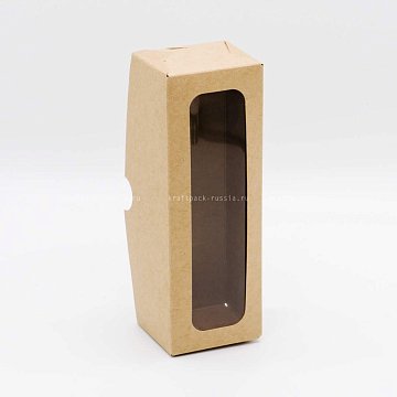 KRAFTPACK Коробка 20х7х6 см с окном, крафт (2)