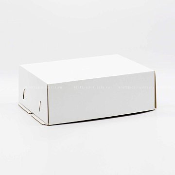 KRAFTPACK Коробка для торта из микрогофрокартона 40х30х14 см, белая (2)