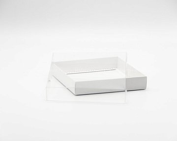 KRAFTPACK Крышка к коробке 16х16 см с одинарным бортиком, прозрачная (Силаева 3) (2)