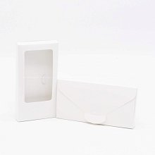 Коробка для шоколадки 16х8х1,5 см с окном, белая (2)