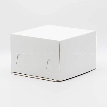 РАСПРОДАЖА KRAFTPACK Коробка для торта 30х30х19 см, белая(2)