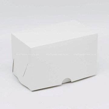 KRAFTPACK Коробка для 2 капкейков 16х10х10 см со вставкой, белая (2)