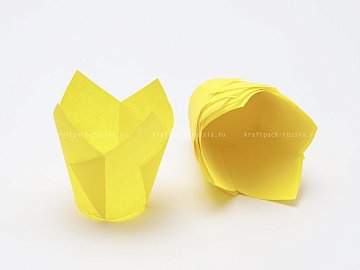 РАСПРОДАЖА Форма для выпечки Тюльпан, жёлтый (250 шт в упаковке), 1 шт (4)