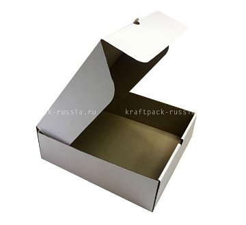 Коробка из микрогофрокартона 28х28х8,5 см, белая (2)/