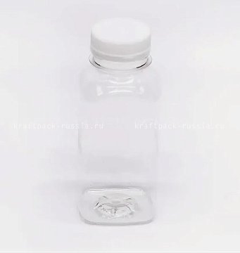  Бутылка квадратная ПЭТ 250 мл с белой крышкой (2)/ под заказ