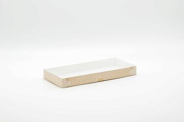 РАСПРОДАЖА KRAFTPACK Коробка 27,5х13х3 см с прозрачной крышкой, крафт (2)