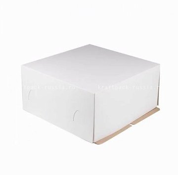  Коробка для торта из микрогофрокартона 50х50х30 см, белая (2)/под заказ