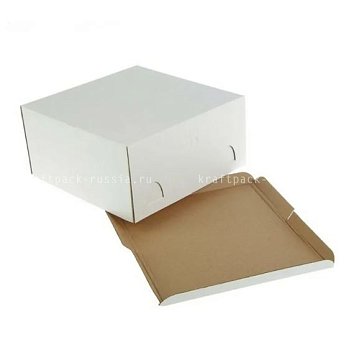 Коробка для торта из микрогофрокартона 30х30х19 см, белая Pasticciere (2)