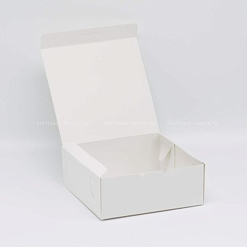 РАСПРОДАЖА KRAFTPACK Коробка 18х18х7 см, белая (2)