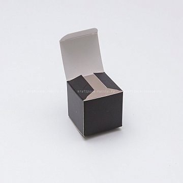 KRAFTPACK Коробка универсальная 4х4х4 см, черная с матовой ламинацией (2)