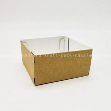 Дно к коробке 12х12х6 см, крафт/белое (2)