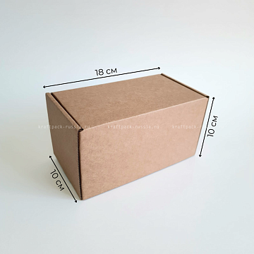 KRAFTPACK Коробка из микрогофрокартона 18х10х10 см, крафт (2)