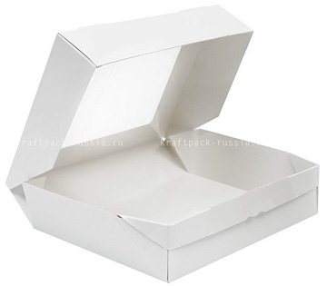 Коробка универсальная 20х15х4,5 см с окном, белая (4)