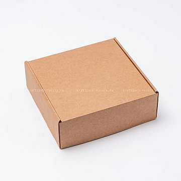 Коробка из микрогофрокартона 18,5х18,5х6,5 см, крафт (2)