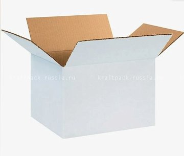 Коробка 4-х клапанная из гофрокартона 20х15х10 см, белая (2)