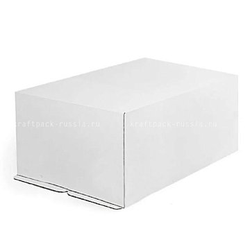  Коробка для торта из микрогофрокартона 60х40х21 см, белая (2)/под заказ
