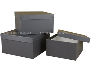 Коробка подарочная 19,5х19,5х11 см, Черный квадрат (2) 