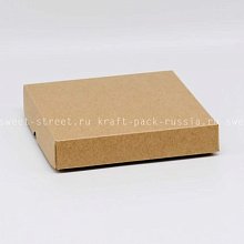 Крышка к коробке 16х16х3 см с двойным бортиком, крафт (Силаева 3) (2)
