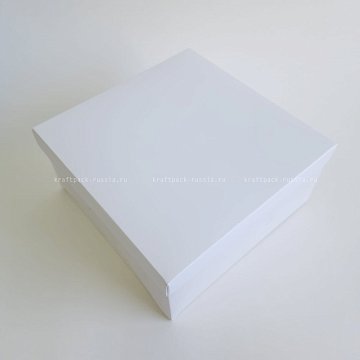 KRAFTPACK Крышка к коробке 21х21 см с двойным бортиком, Белая (2)