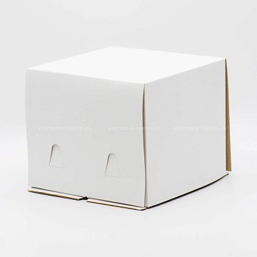 KRAFTPACK Коробка для торта плотная 28,5х28,5х20 см, белая (2)