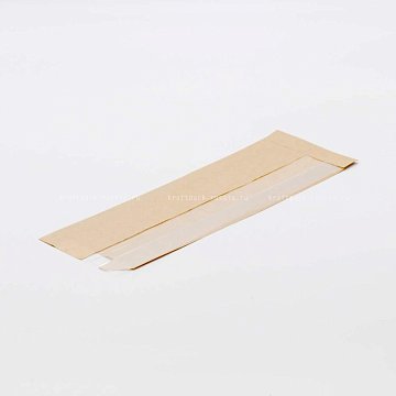 Пакет 10х45х5 см, бумажный крафт, с окном (3)