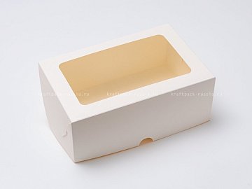KRAFTPACK Коробка 17х25х10 см (подходит для 6 капкейков), с окном белая (2)