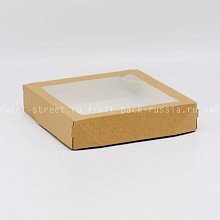 Коробка универсальная 20х20х4 см с окном, крафт - Tabox PRO 1500 (5) 